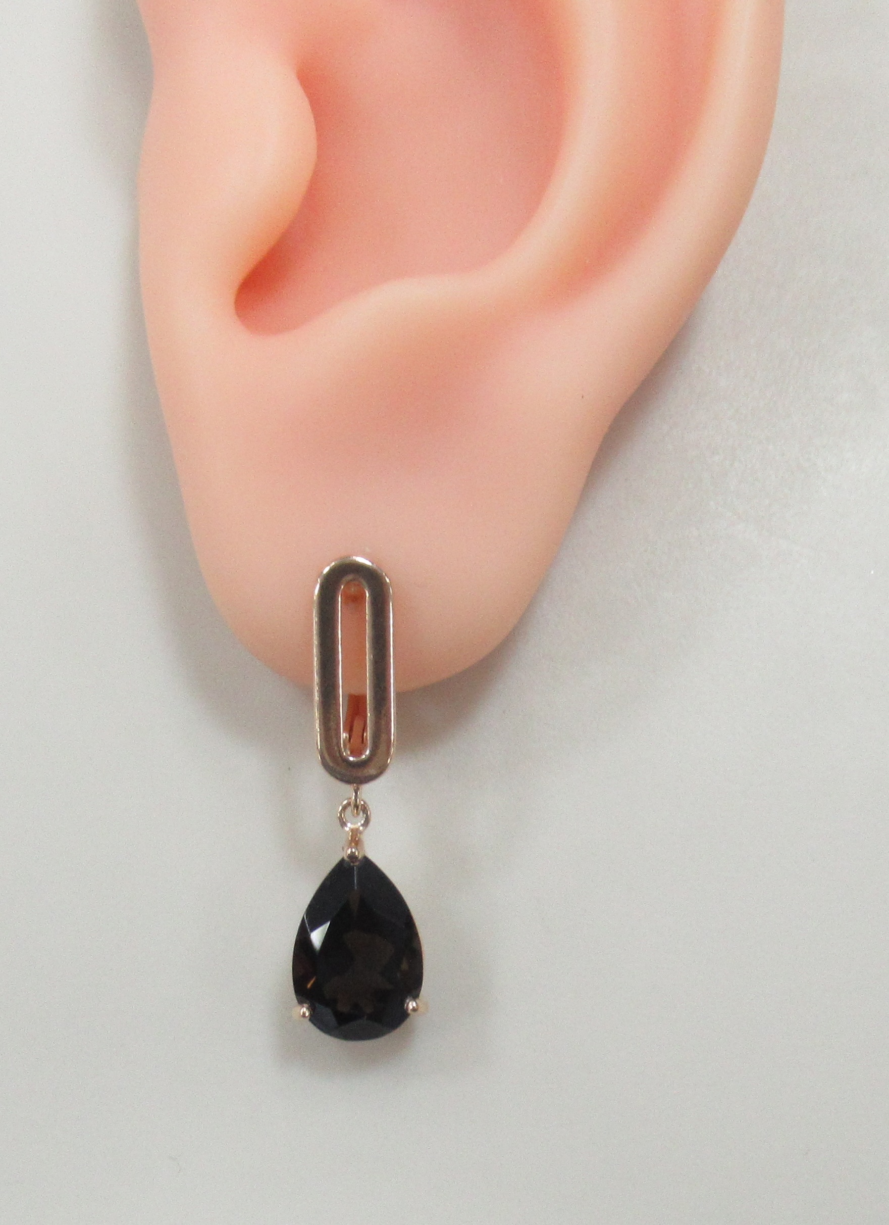 Серебряные серьги с раухтопазами